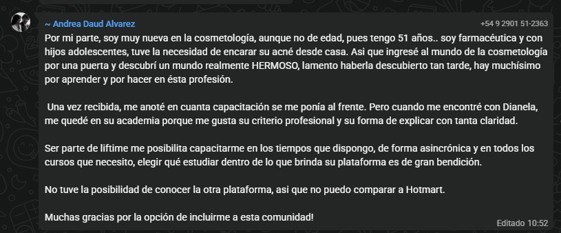 Testimonio real de alumna Lifetime